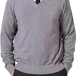 Men's Solid V-Neck Pullover Sweater Casual Relax Fit Knit Sweatshirt Slim Fit Long Sleeve Pullovers Top-image-14