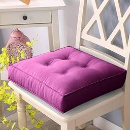 Kuber Industries Microfiber Square Chair Pad Seat Cushion for Car Pad, Office Chair, Indoor/Outdoor, Dining Living Room, Kitchen, 18 * 18 Inch (Purple), (Model: HS_37_KUBMART020872)-31