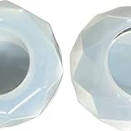 BRIGHTAIL INFRA Tealight Candles Holders Resin Molds Silicone, Resin Bling Crystal Diamond Candlestick Molds for Epoxy Resin, DIY Crafts Jewelry Box, Trinket Container, Home Table Decoration-image-14