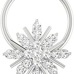 avsar 18K White Gold & Certified Diamond Nosering For Women's/Girls | Stylish & Elegant | AVNO137WA-picture-7