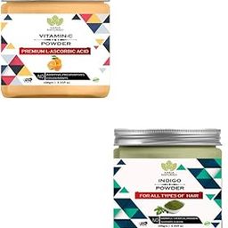 Haria Naturals 100% Pure & Naturals Vitamin-C Powder 100gms & Indigo Powder 100gms Face Pack (Pack Of 2) 200gms-36