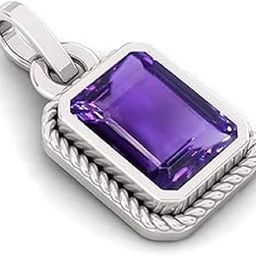 7.25 Ratti 6.50 Carat Certified Amethyst Stone Silver Pendant For Men and Women-image-30