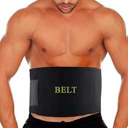 WYVERN Sweating Belt Premium Waist Trimmer, Sweating Waist Trimmer Fat Burner Belly Tummy Yoga Wrap Black Exercise Body Slimming Belt for Men & Women (Free Size, Black)-image-103