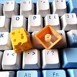 MECHKYP Handmade Cool Cheese Resin Artisan Keycaps R4/Esc Backlit Keycap Switch OEM Profile for Cherry MX RGB Gaming Mechanical Keyboard DIY Replace (Both Keys)-image-50