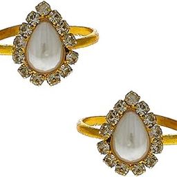 Gold Finish Drop Shape Designer Toe Ring Bichudi for Women-image-30
