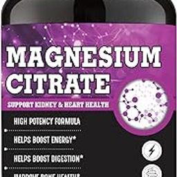 Adorreal Magnesium Citrate Capsules, 120 Count, Support Kidney & Heart Health, High Potency Formula, Boosts Energy, Digestion, Bone Health-image-95