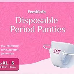 FemiSafe Disposable Period Panty for Women & Girls (5 Pcs, L-XL) 360° Leak Proof Protection | High Absorbency For Heavy Flow | Postpartum & Maternity Delivery Pads | Comfortable & Overnight panties-image-48