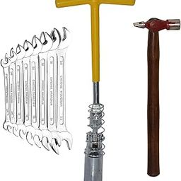 Digital Craft 16MM Spark Plug Wrench with 200gm Hammer & 8Pc Double Open Spanner Set – Complete Hand Tool Kit for Automotive & Mechanical Repairs-17
