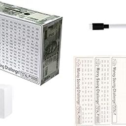 Wooden Piggy Bank for Kids & Adults, Saving Box, Mini Bank, Smart Money Box, Donation Box, Coin Box, Money Bank with 4 Targets 100000 150000 50000 and Blank Sheet (Big -Rupee)-image-45