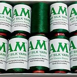 AM Silk Thread Dark Green for jumka- Bangle Making, Designing & Embroidery, Pack of 10-image-38