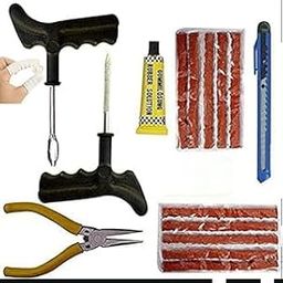 Tubeless Tyre Puncture Repair Kit Portable Flat Tire Puncher Fixing Box, Black-picture-2