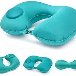 Travel Backpack Neck Pillow, Manual Press Automatic Inflatable U-Shaped Pillow, 15.74 X 11.02 Inch,Multi Color - Soft Fabric-47