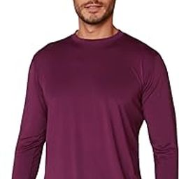 Men's Performance UPF 50+ UV/Sun Protection Outdoor Running Long Sleeve T-Shirt (Purple, X-Large)-image-9
