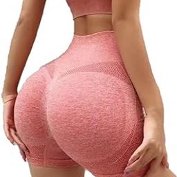 Women Seamless Sports Yoga Shorts Jogging Fitness High Waist Push Up Gym Short Pants Lightweight Running Yoga Legging Shorts,Hip Lifting Seamless High Waist Tummy Control,-image-98