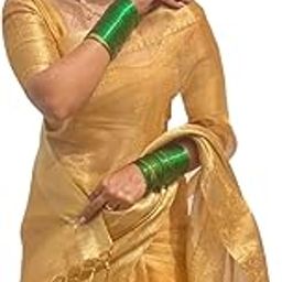 Women's Banarasi Soft Tissue Silk Saree | Banarasi Tissue Saree | Banarasi Saree For Party, Wedding, And Festivals, Gold-image-28