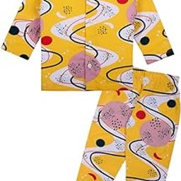 BodySuit/Dress for Boys/Girls Full Pajama & Casual Full Sleeves Night Suit Top Combo Kids Set-image-27