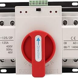 BROLEO 400V 2P 125A Dual Power Automatic Transfer Switch, Generator Changeover With Red Handle, Manually or Automatically Powered for Homes, Industry-9