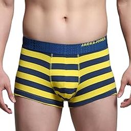 Men's Cotton Blend Classic Regular Striped Trunks-picture-32