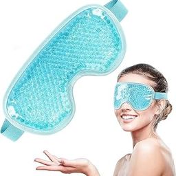 CLOUDTAB Cooling Gel Eye Mask for Puffy Eyes, Dark Circles & Dry Eyes | Hot & Cold Reusable Eye Compress for Pain, Redness & Stress Relief | Soft Gel Beads with Adjustable Strap for Face Spa & Sleep-image-22