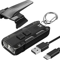 Nitecore Tip SE Keychain Flashlight, Black 700 Lumen USB-C Rechargeable EDC with Lumentac Charging Cable-image-8
