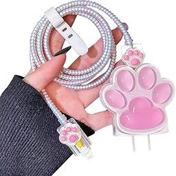 BH BEST HUB Compatible for iPhone Charger Case Cover, Funny Cartoon Character, Silicone Charger Case Cover Compatible for 18-20W 360 Degree Full Protection Cover (PAW-Pink)-picture-23