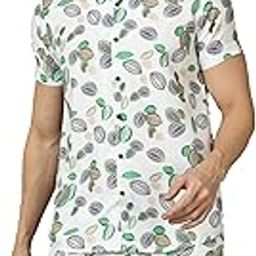 Mens Printed Regular Cream Color Night Suit Set-MNS0193-image-83