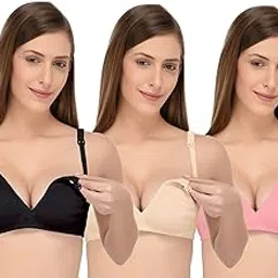 Women's Cotton Non-Padded Wire Free Maternity Bra Multicolored-image-11