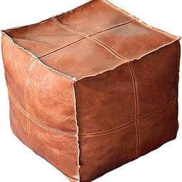 MYADDICTION Boho Moroccan Pouf Cover Footstool Storage Ottoman Room Decor Living Room Square Light Brown-image-63