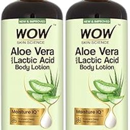 WOW Skin Science Aloe Vera wit Lactic Acid Body Lotion | Ultra Light Hydration | All Skin Type | 400ml | Pack of 2-image-55