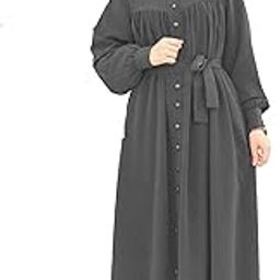 Grey Plain Abaya Burqa For Women Modest Wear Islamic Naqab Stylish Dubai Abaya Fashion Full Length-image-54