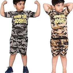 Stylish Brown & Grey Casual T-Shirt and Shorts Set for Boys & Girls - Perfect for Summer Playdates, Outdoor Adventures, and Everyday Comfort-image-86