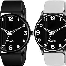 Soft Rubbers Smart Grey & Black Strap & Black Dial Watches for Boys & Men-20