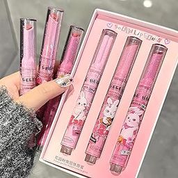 Gege Bear Heart-Shaped Glossy Lipstick Set – 3 Vibrant Shades for Hydrated, Glossy Lips | Click-to-Dispense, Travel-Friendly Design (Set A - #1,#2,#3, Pack of 3)-image-53