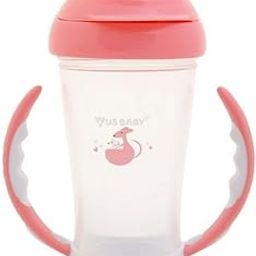 The Cheeky Kidzz Baby Straw Sipper Twin Handle for Kids Non Toxic BPA Free Soft Silicone Straw Sippy 200ml Bottle | Leak Proof Drinking Sippy Cup for 9+ Months Babies (Design 13)-image-2