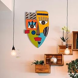 APS ART PLUS STORE Wooden 3D Wall Sculpture For Wall Decor, Unique Face Wall Mask For Living Room, home, Office Wall Decor-image-71