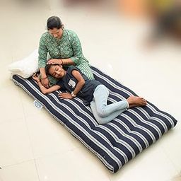 NEXTGO Single Bed Medium Soft White Cotton Fibre Folding Mattress Multi Colour Students PG Hostel Picnic Gadda Size 3 X 6 FEET-image-53