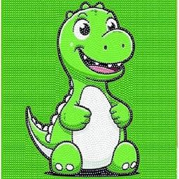 KRYTONE�DIY 5D Glow in Dark Diamond Art Kit for Diamond Painting for Kids Dinasour Diamond Painting Kit with Frame & Tool Art Craft DIY Desk Decoration for Kids-image-95