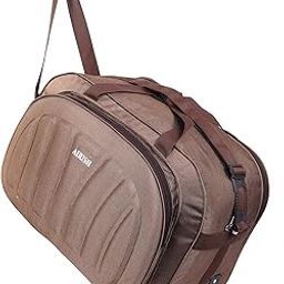 Fashion Polyester Lightweight 50 L Luggage Travel Duffle Bag with 2 Wheels (Brown)-image-50