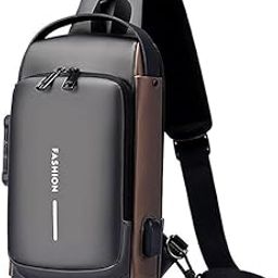 Waterproof Polyester Slim Unisex Crossbody Sling Bag Chest Backpack Men's Shoulder, Leisure Travel Handbag, Hard Shell Anti-Theft-22