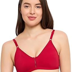 Women's Cotton Rich Solid Non-Padded Full Cup Wire Free T-Shirt Bra - Light Red-image-40