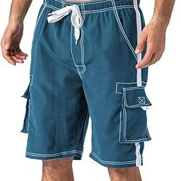 Men's Swimtrunks Quick Dry Mesh Lining Beach Swimsuit Shorts with 4 Pockets-image-5