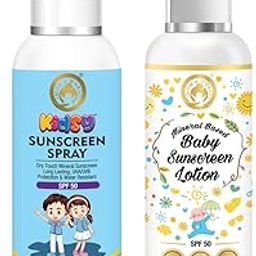 Mom & World Mineral Based Kids Sunscreen Spray SPF 50 + Sunscreen Lotion Combo-image-52