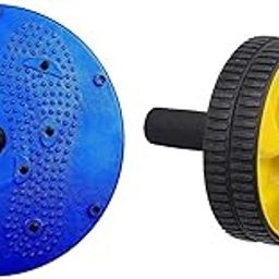 GJSHOP Emeret Tummy Twister and Waist Trimmer Combo Dual Wheel Ab Roller for Core and Abdominal Exercise for Men and Women-picture-24