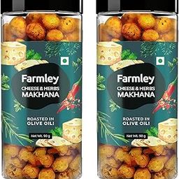 Farmley Roasted Cheese & Herbs Makhana- Roasted In Olive Oil 166 gram (Pack of 2, Each 83g)-image-2