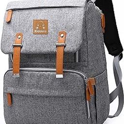 Kiddale Baby Diaper Bag(backpack) for Mothers, Stylish, Multifunctional, with Diaper Changing Station, Laptop Compartment, Insulated Pockets, Stroller Hooks-Grey-13