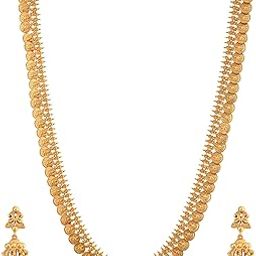 Antique Gold Plated Smita Long Necklace Set with Lakshmi Idol Design - Jewelry Set for Women Perfect for Ethnic occasions | Traditional Jewellery For Women | 1 Year Warranty*-image-42