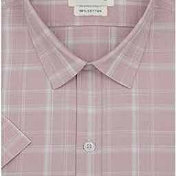 100% Cotton Plaid Checks Half Sleeves Regular Fit Formal Shirt for Men-image-37