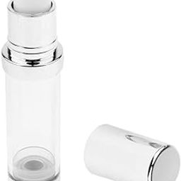 KELUMIE Airless Pump Bottle for Cosmetics, 0.5 oz Travel-Size Refillable Dispenser, Vacuum-Sealed Cream Jar, Small Plastic Pump Containers for Lotion, Perfume & Makeup (15 ML)-52