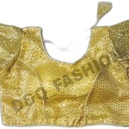 Stylish Readymade Three Layer Sleeve Organza Lycra Blend Fabric Readymade Stitch Golden Color Blouse for Women Fashion|Style - 1077 Women's Blouses & Shirts-image-101