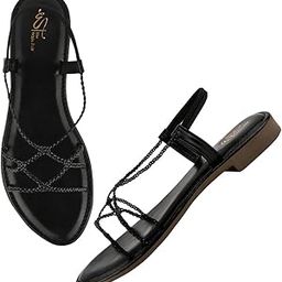 Casual and Classy Flat Sandals Fashionable Ethnic Flat Sandals Light Weight Comfortable & Trendy for Girls & Women-image-28
